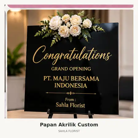 Papan Bunga Akrilik Buah Batu